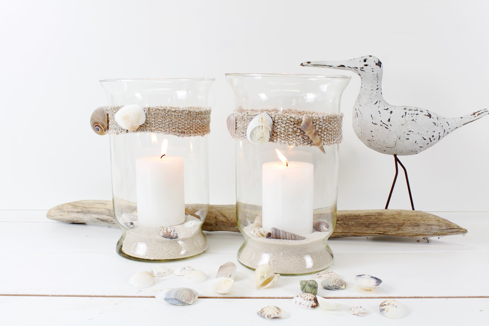 DIY Windlichter im maritimen Look - schnell und einfach zu machen